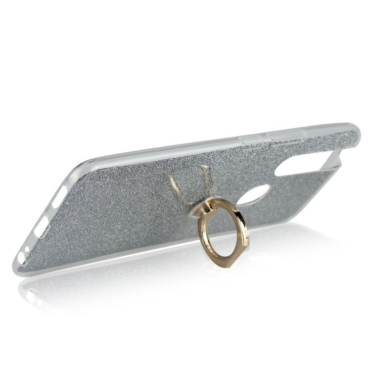 Glittery Powder Shockproof TPU Protective Case for Vivo V15, with 360 Degree Rotation Ring Holder