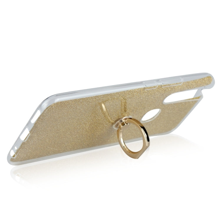 Glittery Powder Shockproof TPU Protective Case for Vivo V15, with 360 Degree Rotation Ring Holder