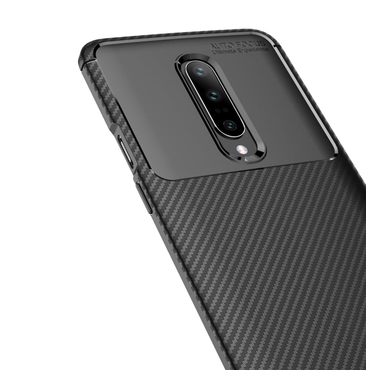 Carbon Fiber Texture Shockproof TPU Case for Oneplus 7 (Black)
