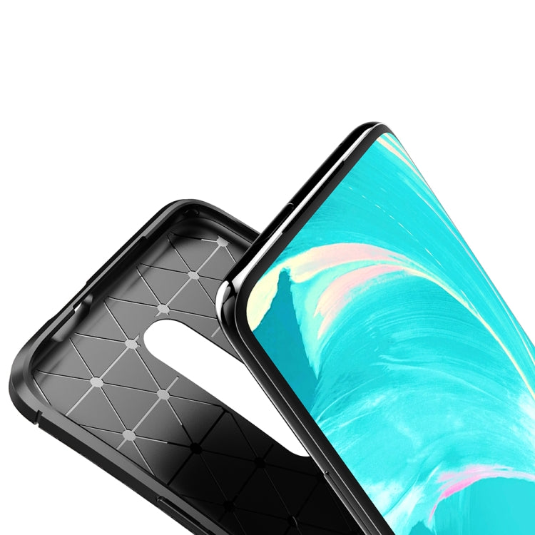 Carbon Fiber Texture Shockproof TPU Case for Oneplus 7 (Black)