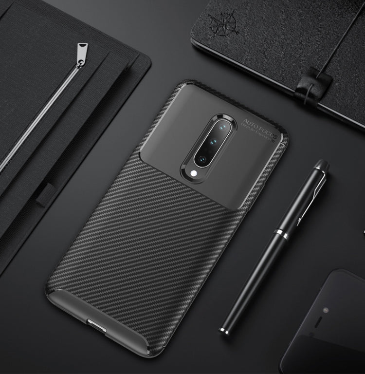 Carbon Fiber Texture Shockproof TPU Case for Oneplus 7 (Black)