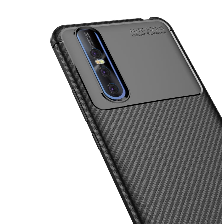 Carbon Fiber Texture Shockproof TPU Case for vivo X27(Black)