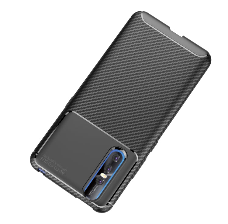 Carbon Fiber Texture Shockproof TPU Case for vivo X27(Black)