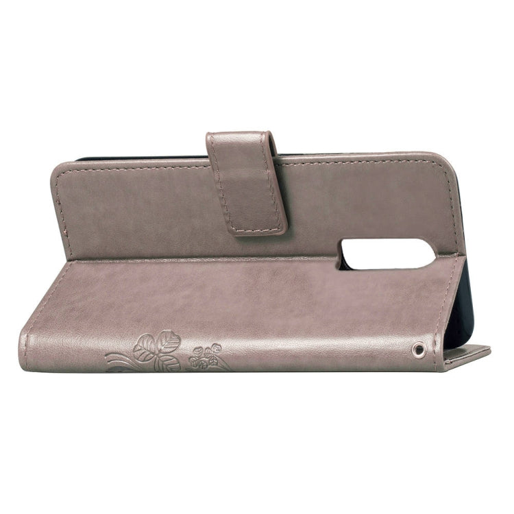 Lucky Clover Pressed Flowers Pattern Leather Case for OnePlus 6T, with Holder & Card Slots & Wallet & Hand Strap