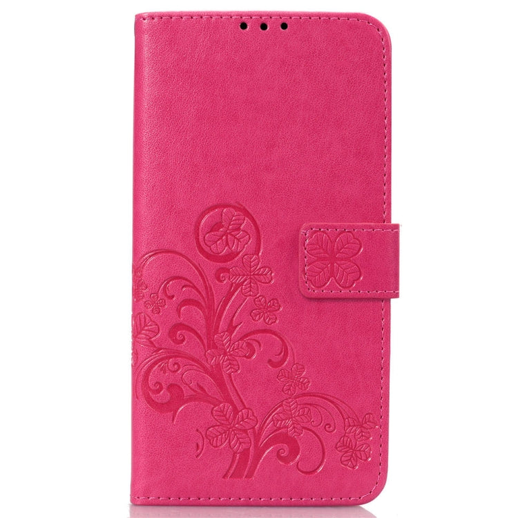Lucky Clover Pressed Flowers Pattern Leather Case for OnePlus 6T, with Holder & Card Slots & Wallet & Hand Strap