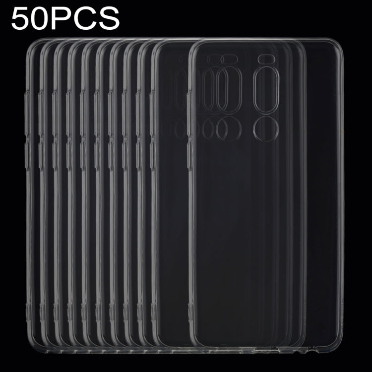 50 PCS 0.75mm Ultrathin Transparent TPU Soft Protective Case for Meizu Meilan Note 8 & M8 Note