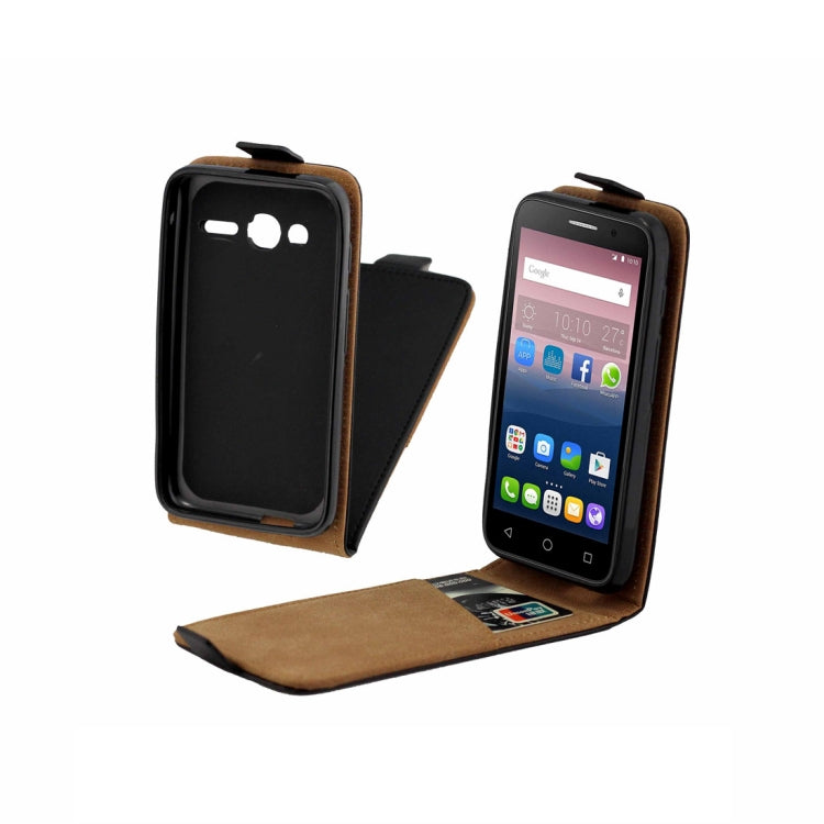 For Alcatel Pixi 4 (4.0) TPU Business Style Vertical Flip Protective Leather Case with Card Slot