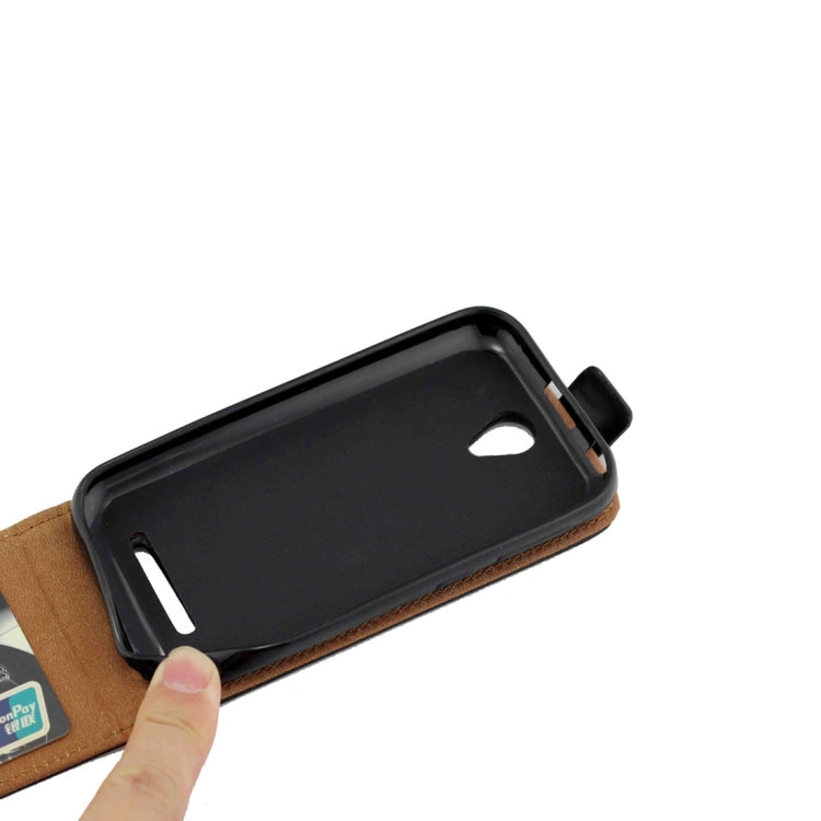 For ZTE Blade L110 / A110 TPU Business Style Vertical Flip Protective Leather Case with Card Slot