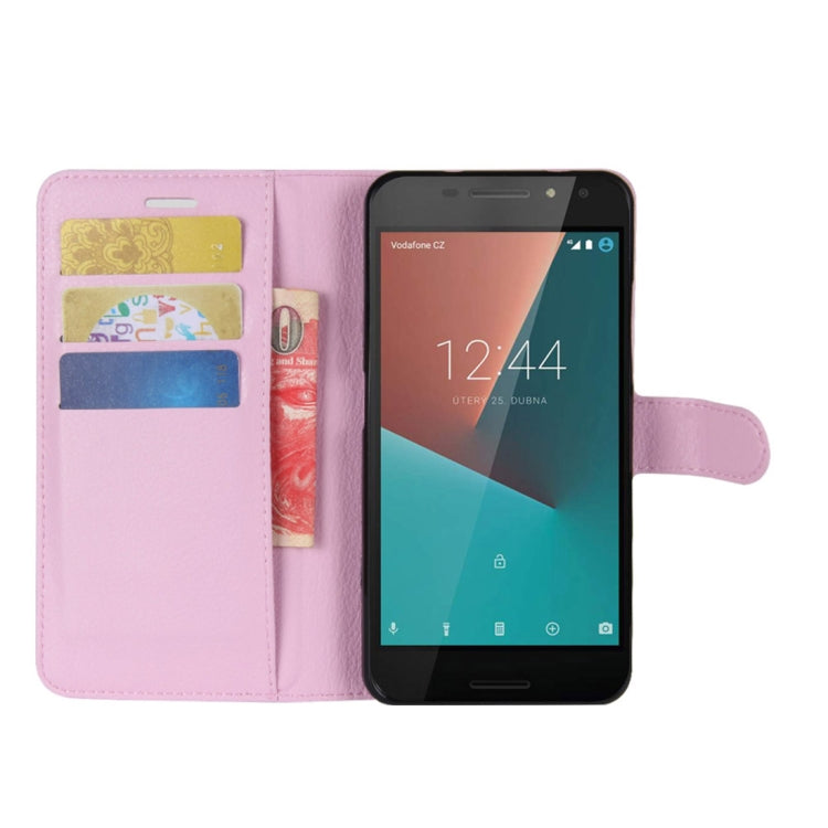 For Vodafone Smart N8 Litchi Texture Horizontal Flip Leather Case with Wallet & Holder & Card Slots