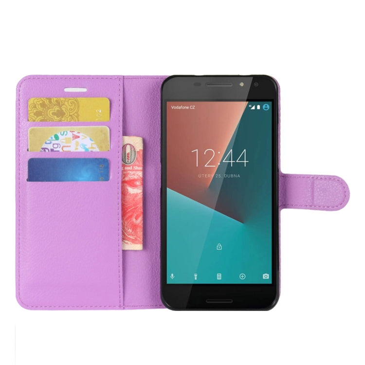 For Vodafone Smart N8 Litchi Texture Horizontal Flip Leather Case with Wallet & Holder & Card Slots