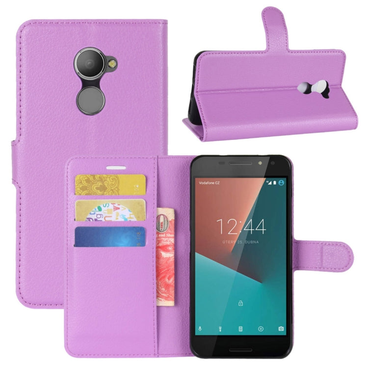 For Vodafone Smart N8 Litchi Texture Horizontal Flip Leather Case with Wallet & Holder & Card Slots