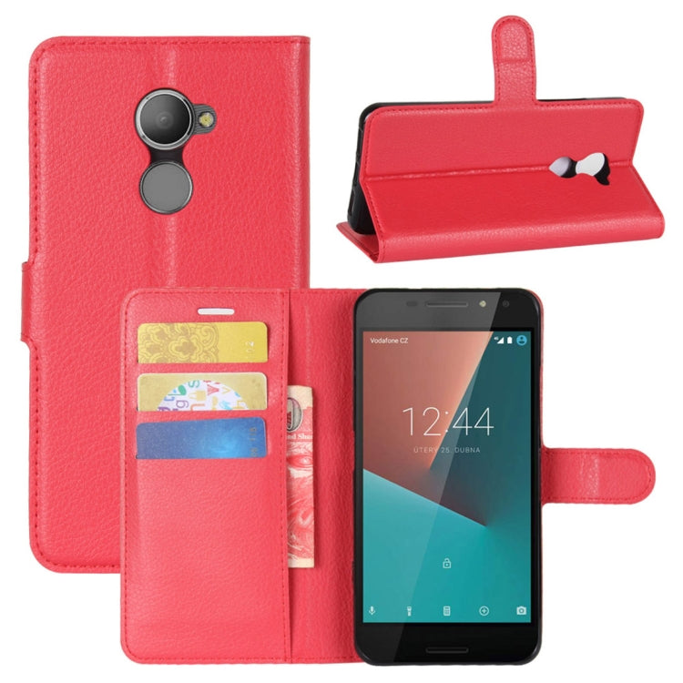 For Vodafone Smart N8 Litchi Texture Horizontal Flip Leather Case with Wallet & Holder & Card Slots