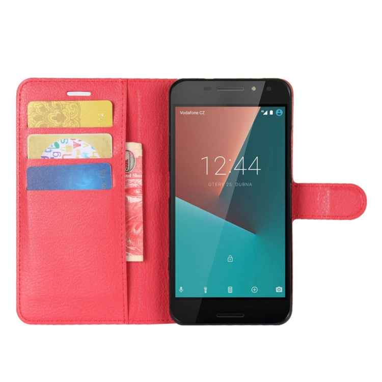 For Vodafone Smart N8 Litchi Texture Horizontal Flip Leather Case with Wallet & Holder & Card Slots