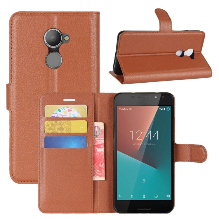 For Vodafone Smart N8 Litchi Texture Horizontal Flip Leather Case with Wallet & Holder & Card Slots