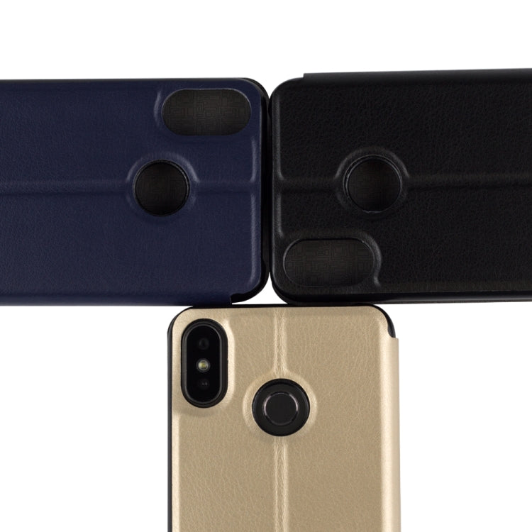 HOMTOM Spring Texture Horizontal Flip Leather Case for HOMTOM C2 with Holder (Black)