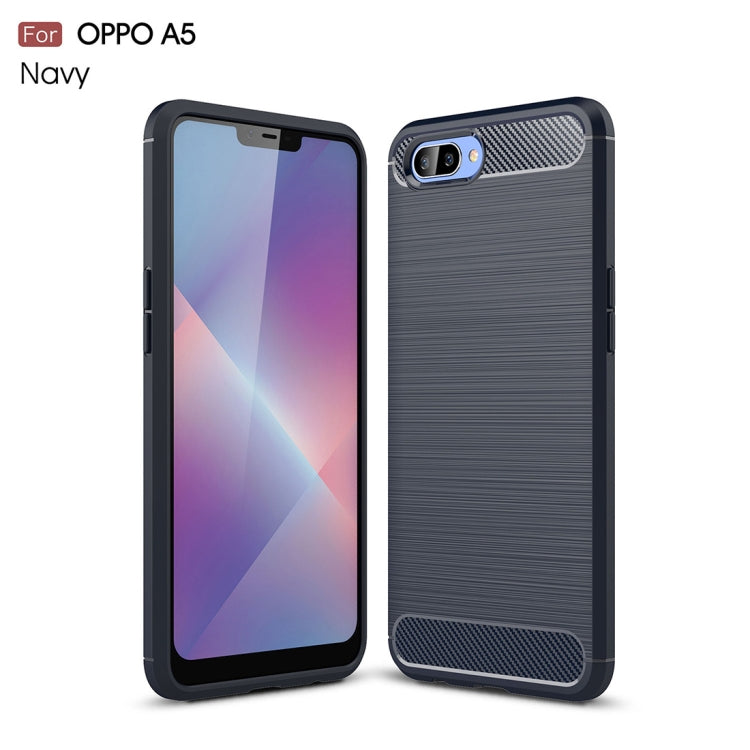 Brushed Texture Carbon Fiber Shockproof TPU Case for OPPO A5