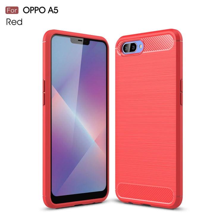 Brushed Texture Carbon Fiber Shockproof TPU Case for OPPO A5