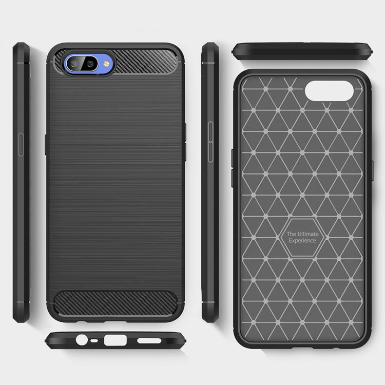 Brushed Texture Carbon Fiber Shockproof TPU Case for OPPO A5