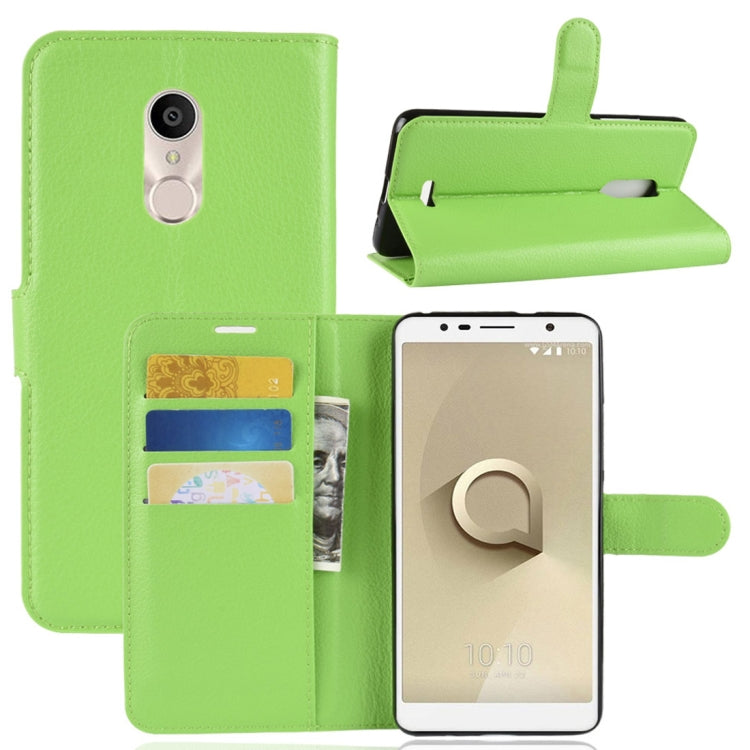 For Alcatel 3C Litchi Texture Horizontal Flip Leather Case with Wallet & Holder & Card Slots