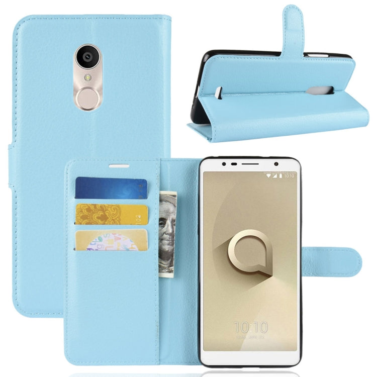 For Alcatel 3C Litchi Texture Horizontal Flip Leather Case with Wallet & Holder & Card Slots