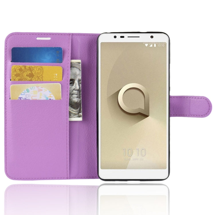 For Alcatel 3C Litchi Texture Horizontal Flip Leather Case with Wallet & Holder & Card Slots