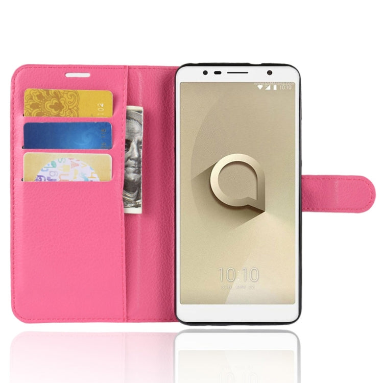 For Alcatel 3C Litchi Texture Horizontal Flip Leather Case with Wallet & Holder & Card Slots