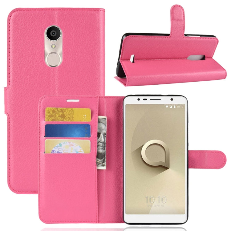 For Alcatel 3C Litchi Texture Horizontal Flip Leather Case with Wallet & Holder & Card Slots