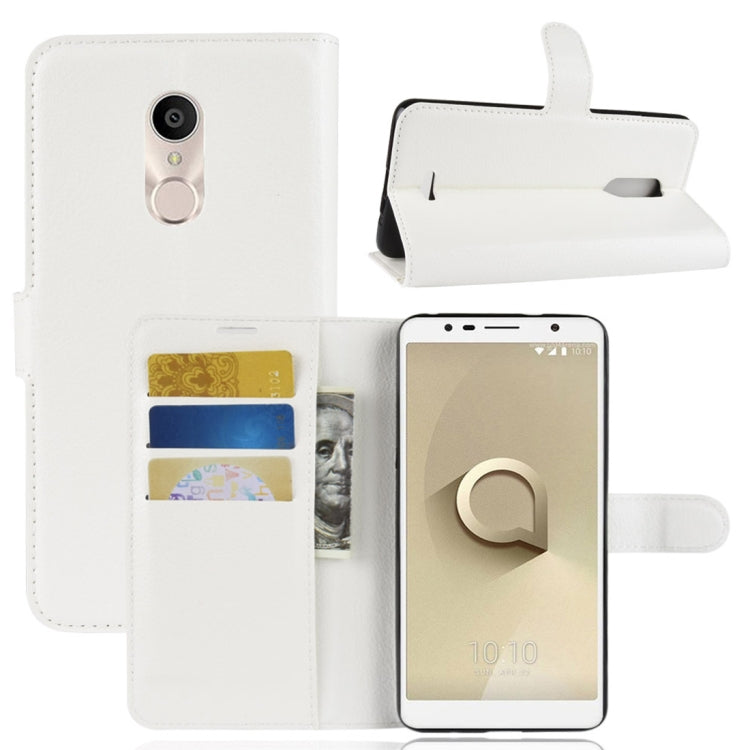 For Alcatel 3C Litchi Texture Horizontal Flip Leather Case with Wallet & Holder & Card Slots