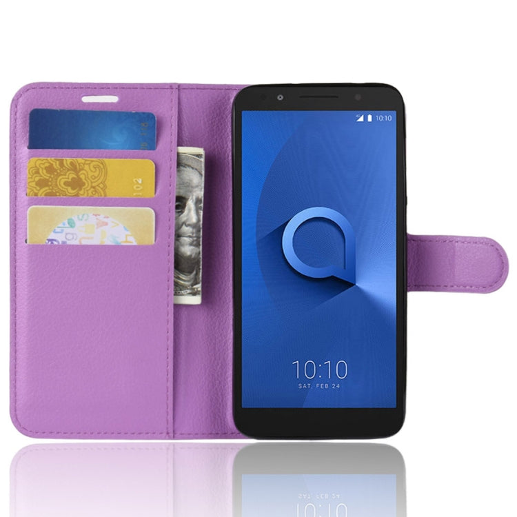 Litchi Texture Horizontal Flip Leather Case for Alcatel 1X, with Wallet & Holder & Card Slots