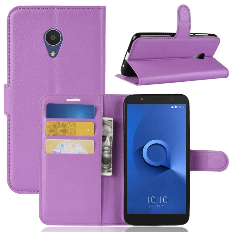 Litchi Texture Horizontal Flip Leather Case for Alcatel 1X, with Wallet & Holder & Card Slots
