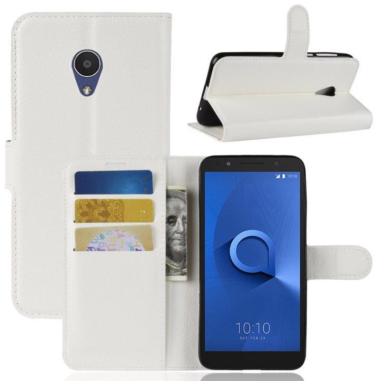 Litchi Texture Horizontal Flip Leather Case for Alcatel 1X, with Wallet & Holder & Card Slots
