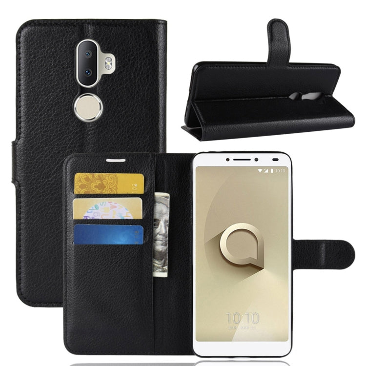 Litchi Texture Horizontal Flip Leather Case for Alcatel 3V, with Wallet & Holder & Card Slots