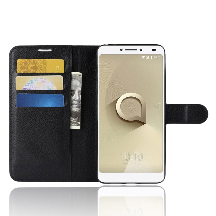 Litchi Texture Horizontal Flip Leather Case for Alcatel 3V, with Wallet & Holder & Card Slots