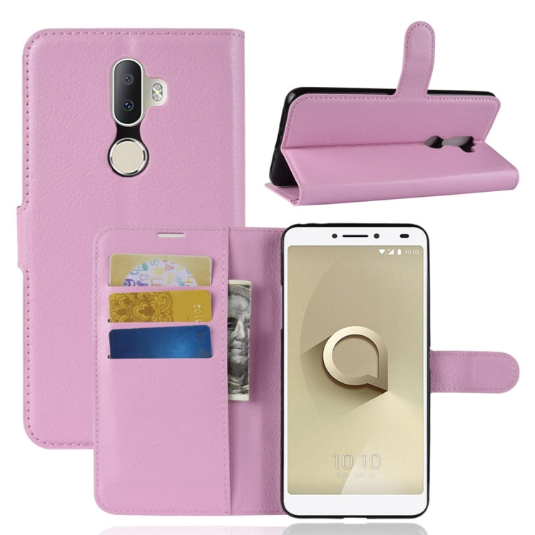 Litchi Texture Horizontal Flip Leather Case for Alcatel 3V, with Wallet & Holder & Card Slots