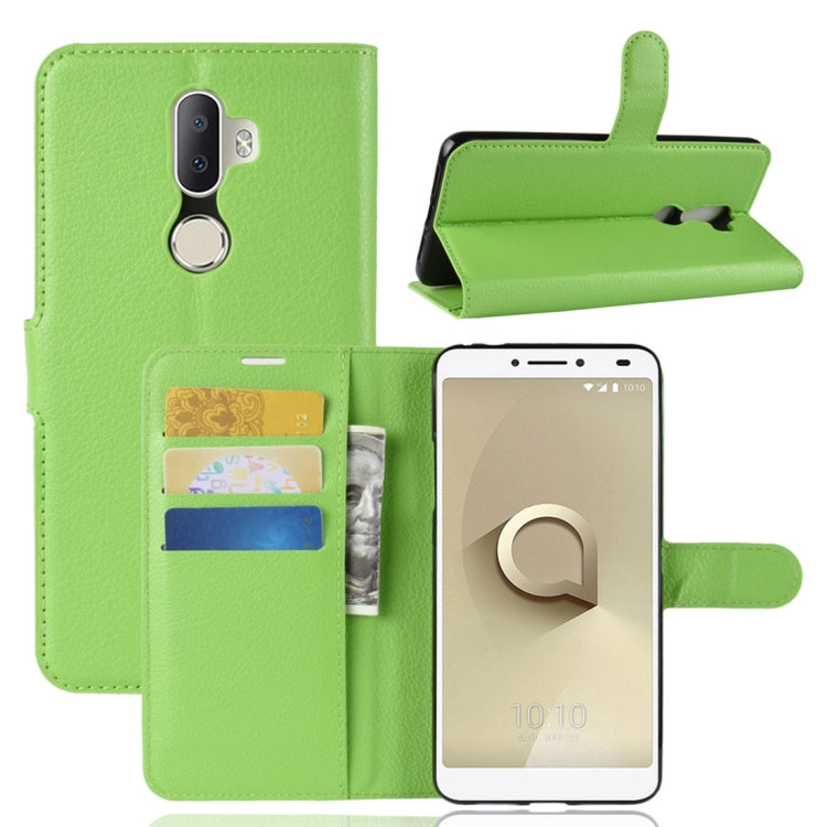 Litchi Texture Horizontal Flip Leather Case for Alcatel 3V, with Wallet & Holder & Card Slots