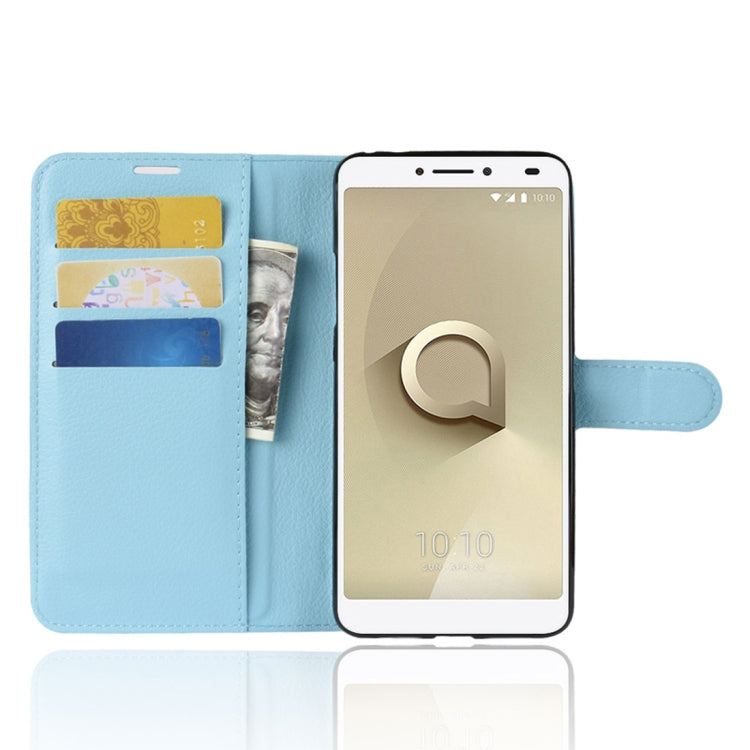 Litchi Texture Horizontal Flip Leather Case for Alcatel 3V, with Wallet & Holder & Card Slots