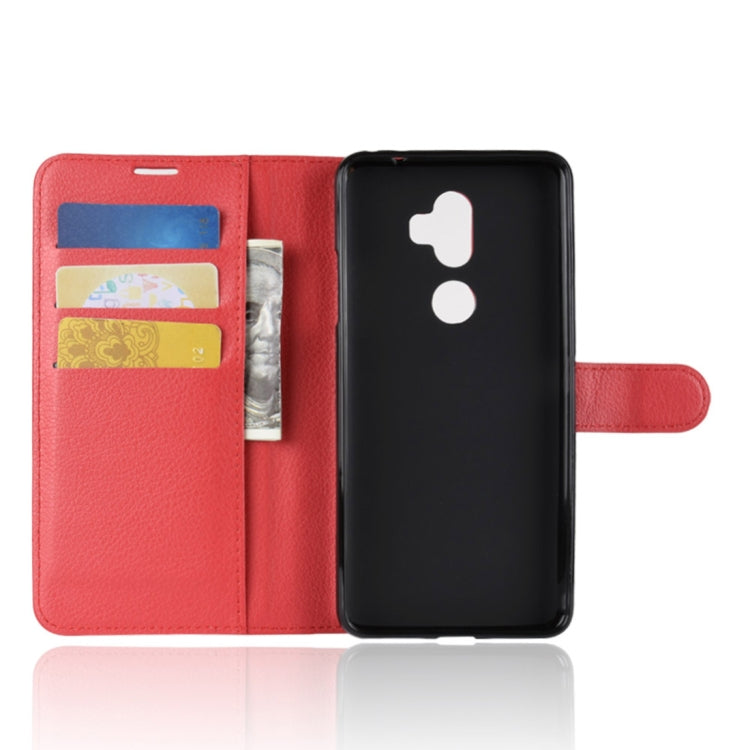 Litchi Texture Horizontal Flip Leather Case for Alcatel 3V, with Wallet & Holder & Card Slots