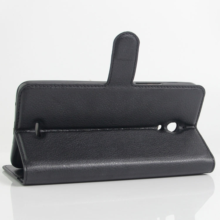 Litchi Texture Horizontal Flip Leather Case for Alcatel Pixi 4 6.0 (3G), with Wallet & Holder & Card Slots