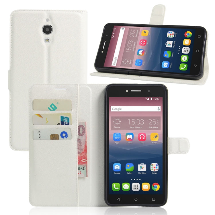 Litchi Texture Horizontal Flip Leather Case for Alcatel Pixi 4 6.0 (3G), with Wallet & Holder & Card Slots