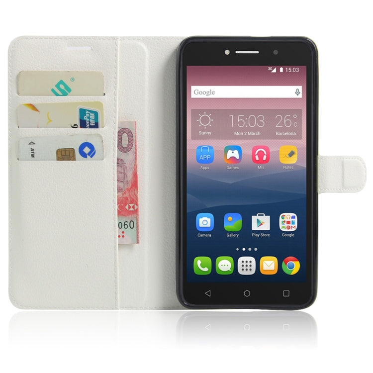 Litchi Texture Horizontal Flip Leather Case for Alcatel Pixi 4 6.0 (3G), with Wallet & Holder & Card Slots