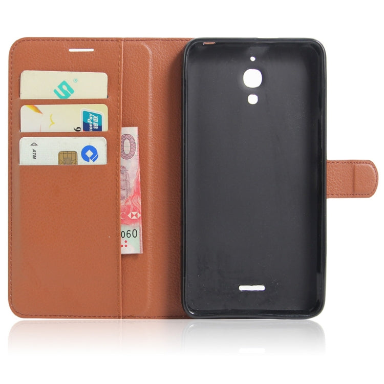 Litchi Texture Horizontal Flip Leather Case for Alcatel Pixi 4 6.0 (3G), with Wallet & Holder & Card Slots