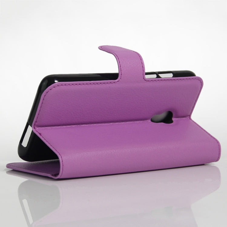 Litchi Texture Horizontal Flip Leather Case for Alcatel Pixi 4 (5) OT5045X, with Wallet & Holder & Card Slots