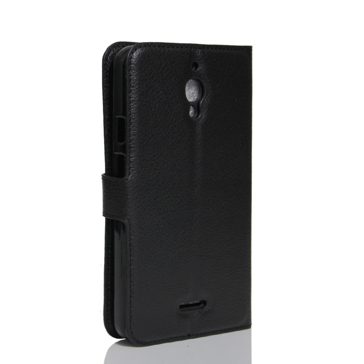 Litchi Texture Horizontal Flip Leather Case for Alcatel Pixi 4 6.0 (4G), with Wallet & Holder & Card Slots