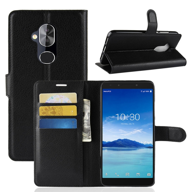 Litchi Texture Horizontal Flip PU Leather Case for Alcatel 7, with Holder & Card Slots & Wallet