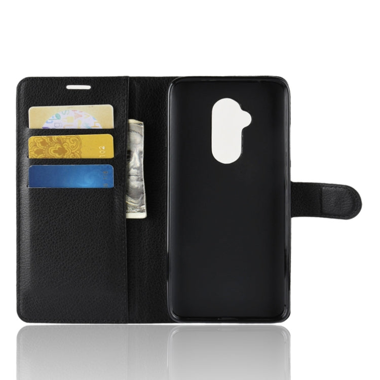 Litchi Texture Horizontal Flip PU Leather Case for Alcatel 7, with Holder & Card Slots & Wallet