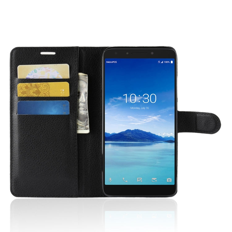 Litchi Texture Horizontal Flip PU Leather Case for Alcatel 7, with Holder & Card Slots & Wallet