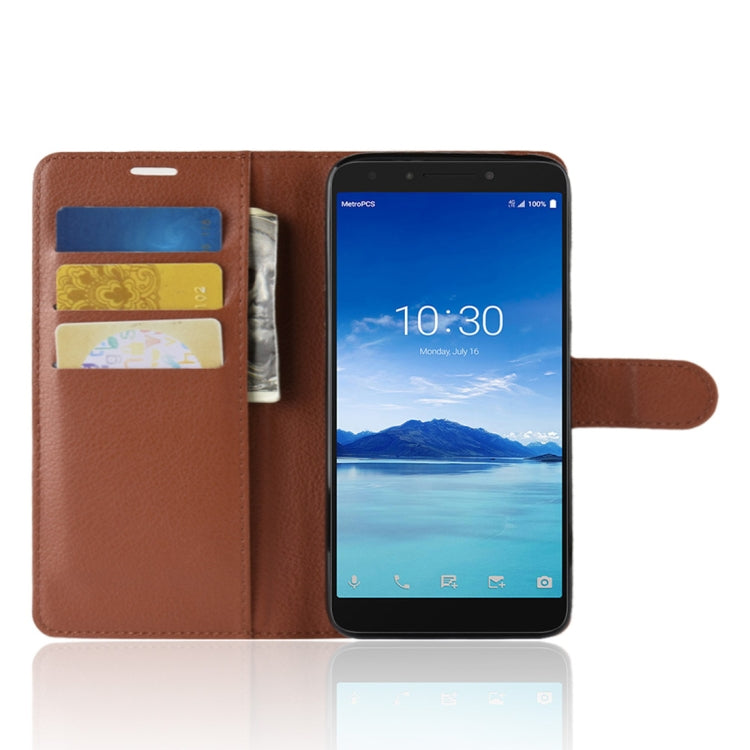 Litchi Texture Horizontal Flip PU Leather Case for Alcatel 7, with Holder & Card Slots & Wallet