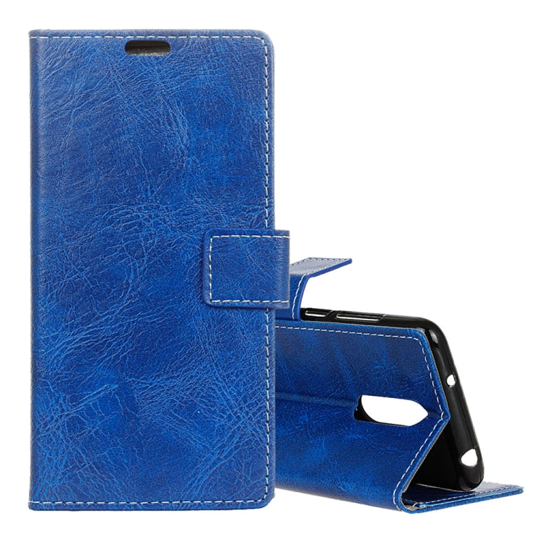 Retro Crazy Horse Texture Horizontal Flip Leather Case for Alcatel 5, with Holder & Card Slots & Photo Frame