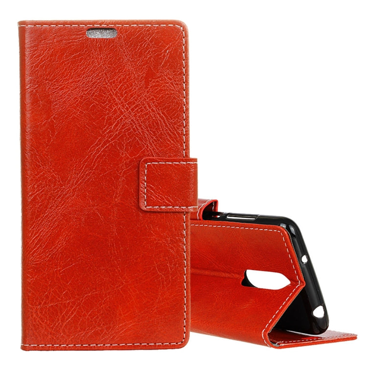Retro Crazy Horse Texture Horizontal Flip Leather Case for Alcatel 5, with Holder & Card Slots & Photo Frame