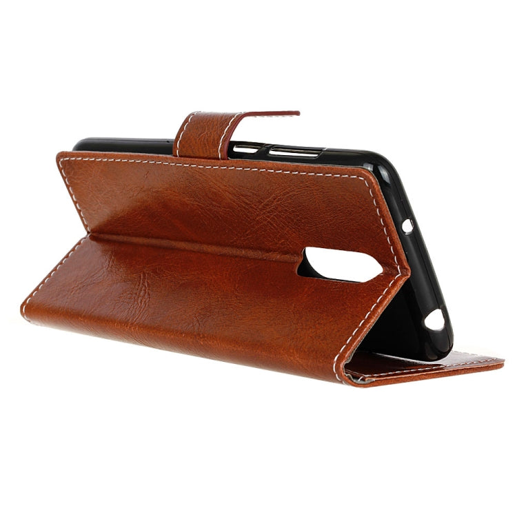 Retro Crazy Horse Texture Horizontal Flip Leather Case for Alcatel 5, with Holder & Card Slots & Photo Frame